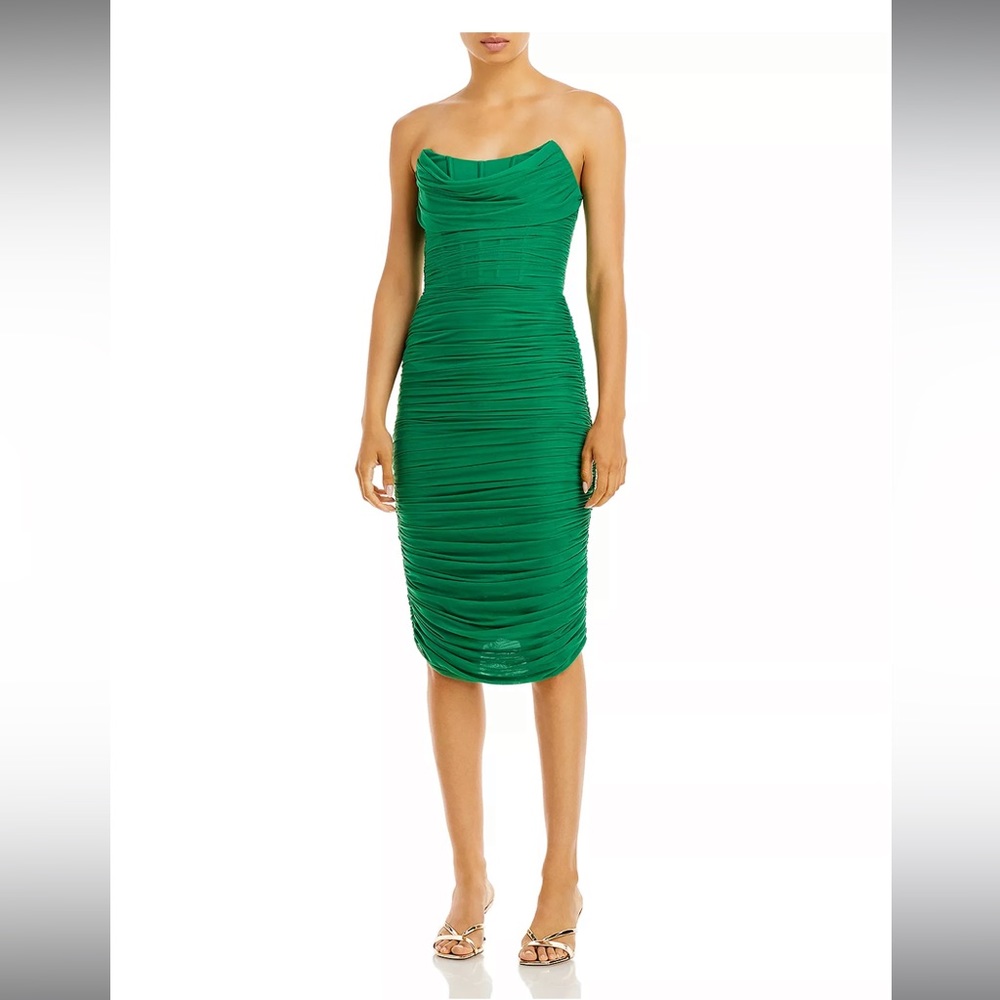 NWT Lavish Alice Ruched Midi Dress - Picture 5 of 10